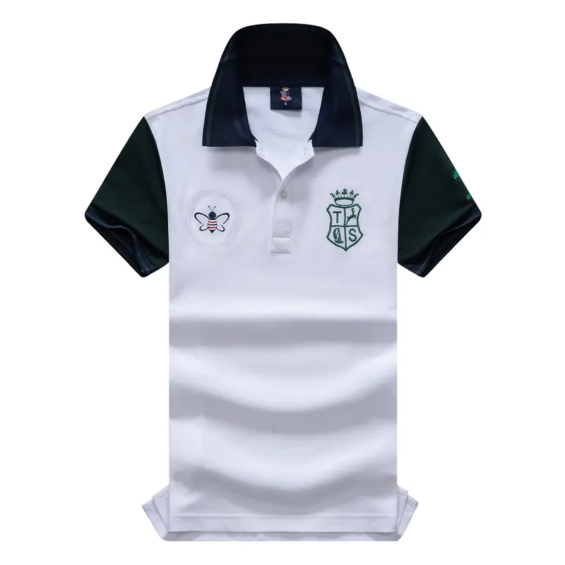 New TS Men's Polo Shirts Short Sleeve High Quality 100% Cotton Embroider Collar Tee Shirts Male Clothing US SIZE 7XL