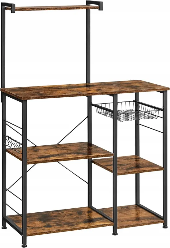 Szafka kuchenna REGAŁ stojący WYSPA Z PÓŁKAMI KOSZEM 40x90x134 vintage LOFT