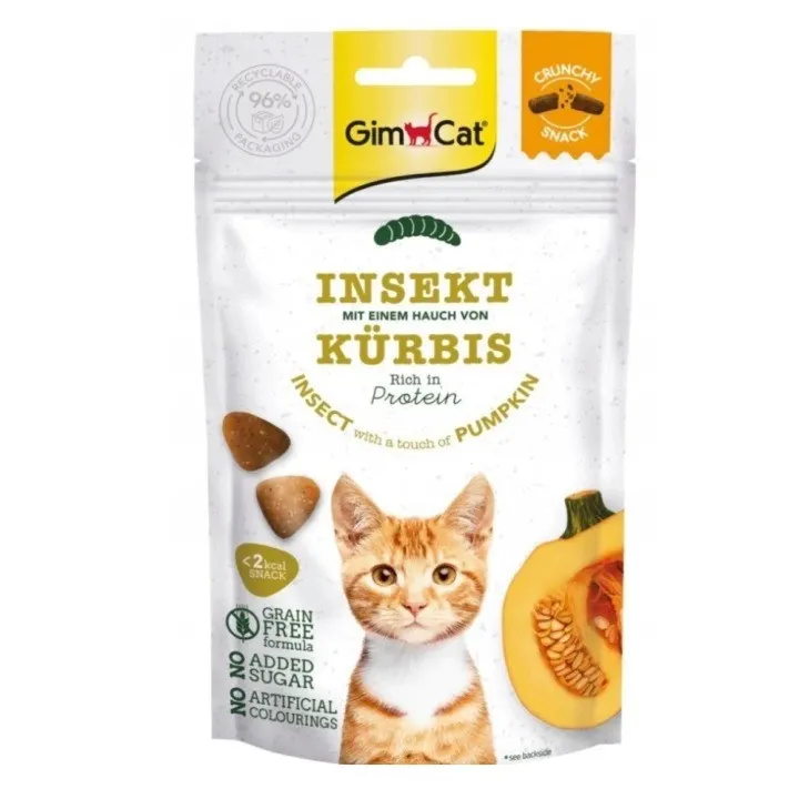 GIMCAT Crunchy Snacks Owady z dynią - przysmak dla kota - 50g