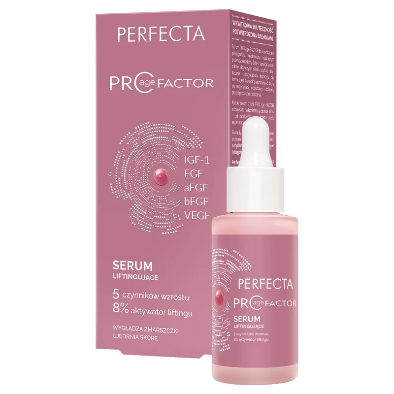Perfecta Pro Age Factor Serum liftingujące z 5 bioaktywnymi czynnikami wzrostu i Aktywatorem Liftingu 30 ml