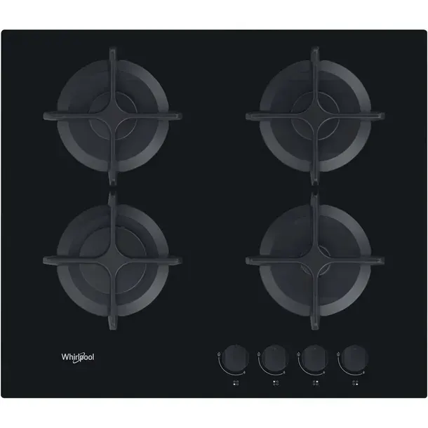 PŁYTA GAZOWA WHIRLPOOL AKT616/NB 59x51 CM GAZ NA SZKLE CZARNA 4 PALNIKI