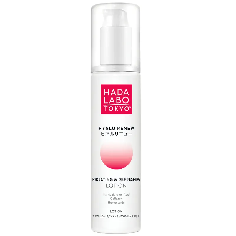Hada Labo Tokyo Hyalu Renew silnie nawilżający i odświeżający lotion do twarzy z 5 formami kwasu hialuronowego, kolagenem i gluco-oligosacharydem 150 ml