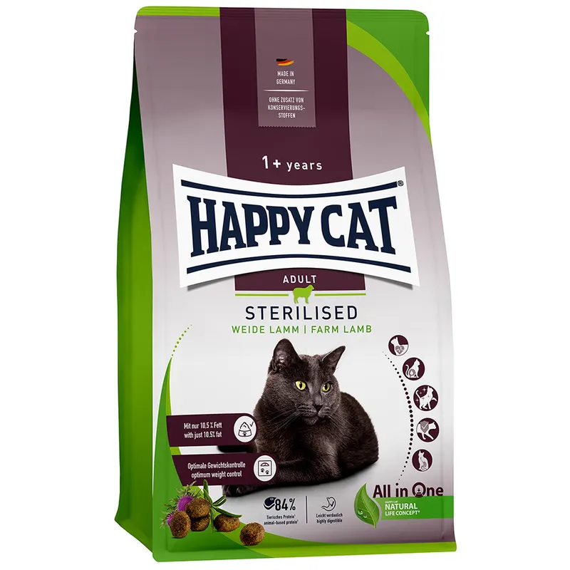Happy Cat Sterilised Adult, jagnięcina z pastwiska - 10 kg