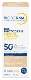 Bioderma Photoderm Xdefense Ultra-Fluid Ochronny Ultralekki Fluid Z Filtrem SPF50+ o Działaniu Detoksykującym Odcień 01 40ml