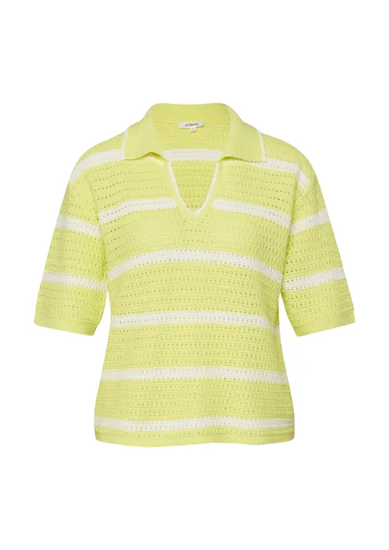 Polo z dzianiny z dekoltem w serek o kroju Relaxed Fit