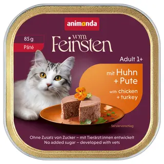 animonda vom Feinsten Adult, 32 x 85 g - Kurczak i indyk w pasztecie
