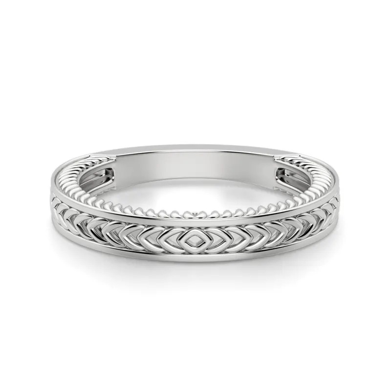 Klasyczna Obrączka Ślubna Sage 585 Białe Złoto (14K)