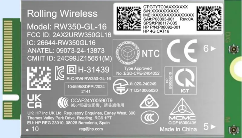 HP 4G LTE-Advanced Pro kat. 16 WWAN