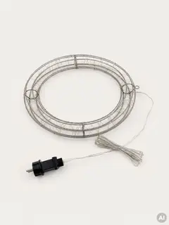 Dekoracja LED ILUMES metalowa obręcz 300 LED, 38x4,5 cm