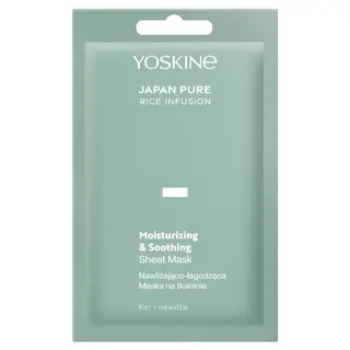 Yoskine Japan Pure Rice Infusion nawilżająco-łagodząca maska na tkaninie z fermentem ryżowym, beta-glukanem i peptydami 20 ml