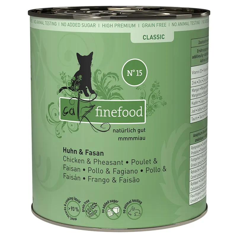 catz finefood w puszkach, 6 x 800 g - Kurczak i bażant