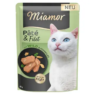Miamor Pâté & Filet, 10 x 85 g - Dziczyzna