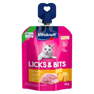 Korzystny pakiet Vitakraft Licks & Bits, 32 x 60 g - Ser i szynka