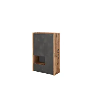 Szafka FG-04 Fargo Lenart 2d1s - canion/raw steel młodzieżowa | pojemna | do pokoju młodzieżowego