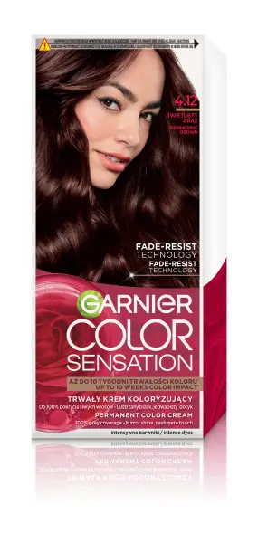 Garnier Color Sensation Trwały Krem Koloryzujący do Włosów 4.12 Świetlisty Brąz