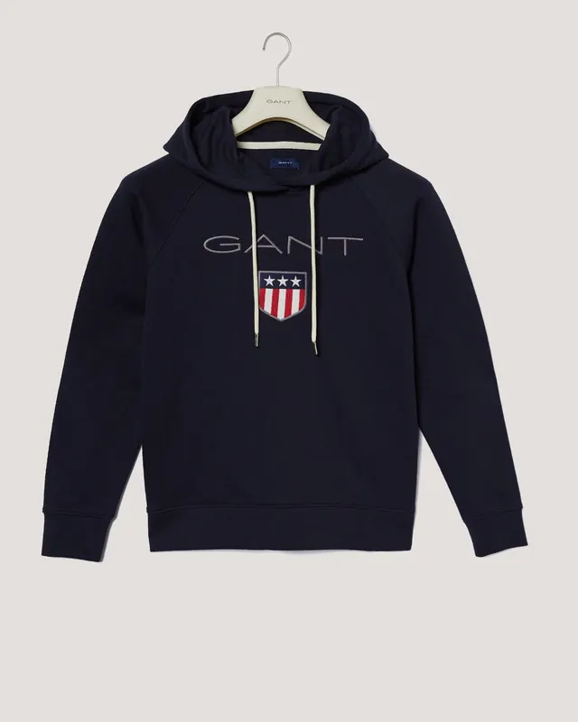 Gant Bluza Damska Z Kapturem Regular Fit Granatowa