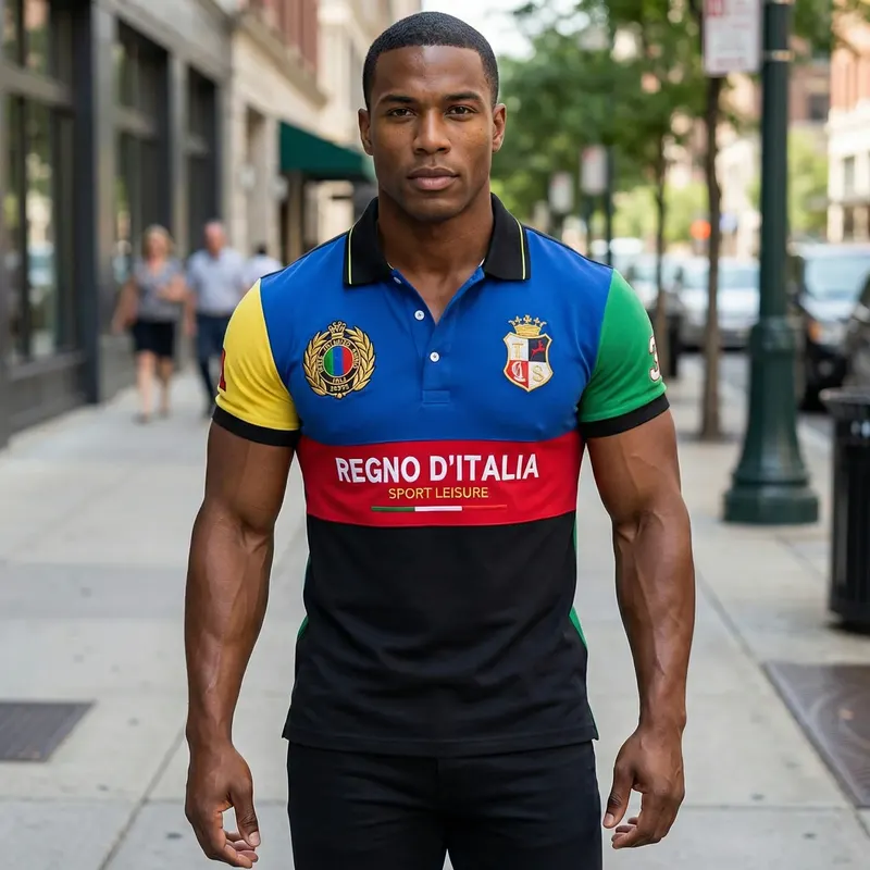 New Men's Polo Shirt Classic Short-sleeve Fashion Sports Italy Embroidery 100% Cotton PLUS US Size Buttons Collar T Shirt