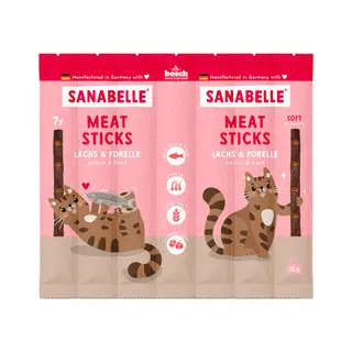 Sanabelle Meat Sticks -  Łosoś i pstrąg, 16 x 35 g