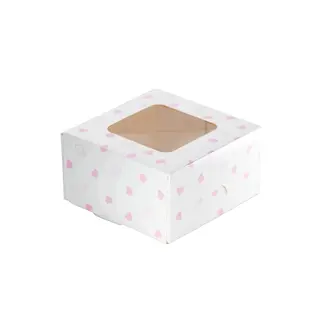 10x Pudełko na ciasto, z okienkiem 13x13x7 cm zamykane TEKTURA LITA biały