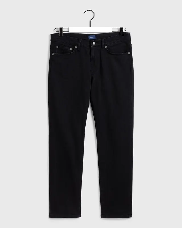 Gant Jeansy Męskie Slim Czarne