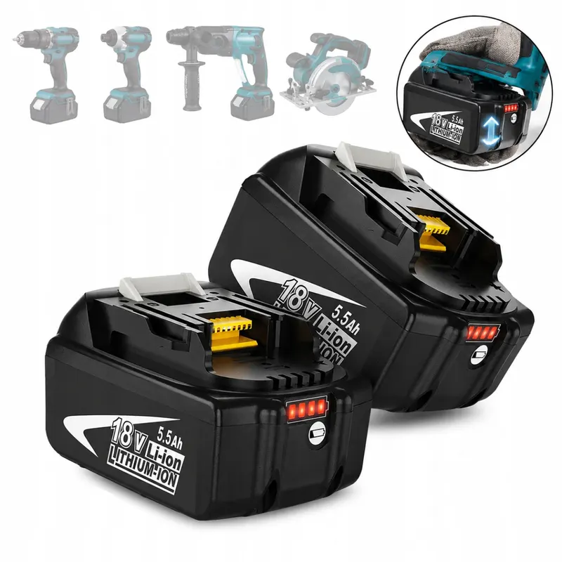 2X AKUMULATOR BATERIA DO MAKITA BL1850B BL1845 18V 5.5 Ah z LED
