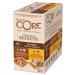 Wellness Core Cat Signature Selects, 8 x 79 g - Wybór w paskach