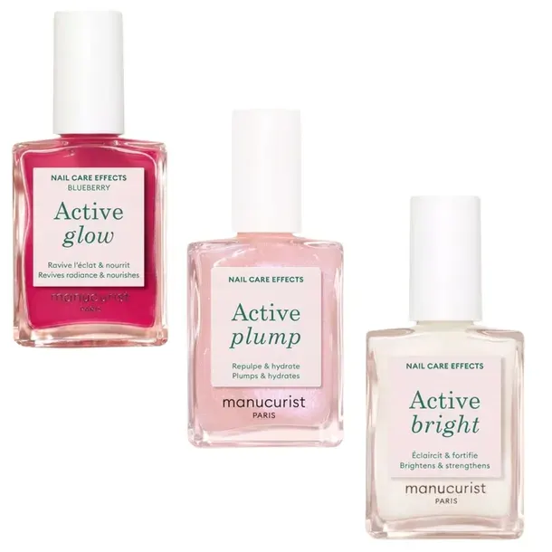 Manucurist Active Trio Zestaw Lakiero Odżywek Plump + Glow + Bright 3x15ml