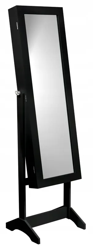 Szafka na biżuterię z lustrem 140 cm, czarna