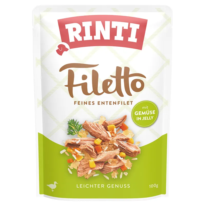 RINTI Filetto w galarecie, saszetki, 24 x 100 g - Kaczka z warzywami