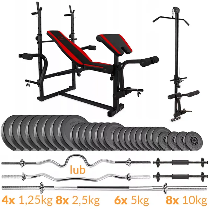 Zestaw obciążeń Sapphire Solid 150 kg z ławką xg500 + Gratisy: modlitewnik i wyciąg