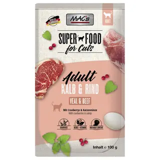MAC´s Cat Super Food w saszetkach, 12 x 100 g - Cielęcina i wołowina