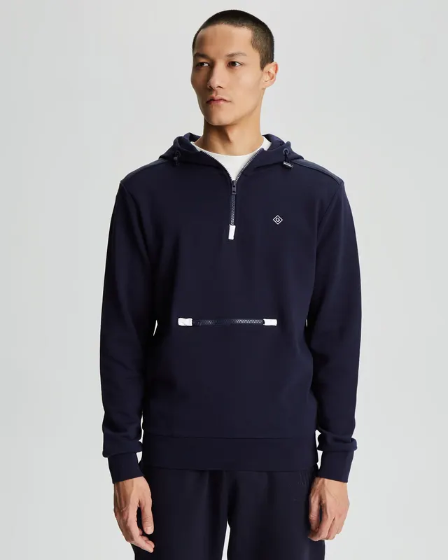 Gant Bawełniana Bluza Męska Z Kapturem Regular Fit Granatowa