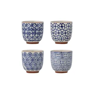 Zestaw 4 filiżanek Bloomingville Blue Stoneware Karine, 150 ml