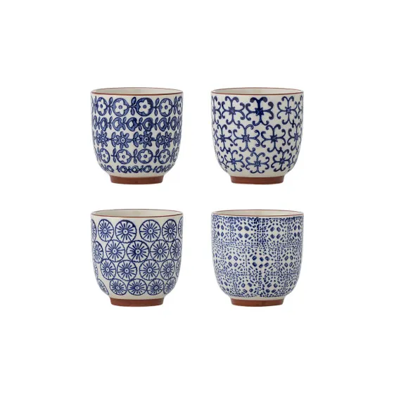 Zestaw 4 filiżanek Bloomingville Blue Stoneware Karine, 150 ml