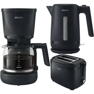 Zestaw Philips Seria 3000 Ekspres przelewowy HD7411/90 + Czajnik elektryczny HD9411/90 + Toster HD2511/90