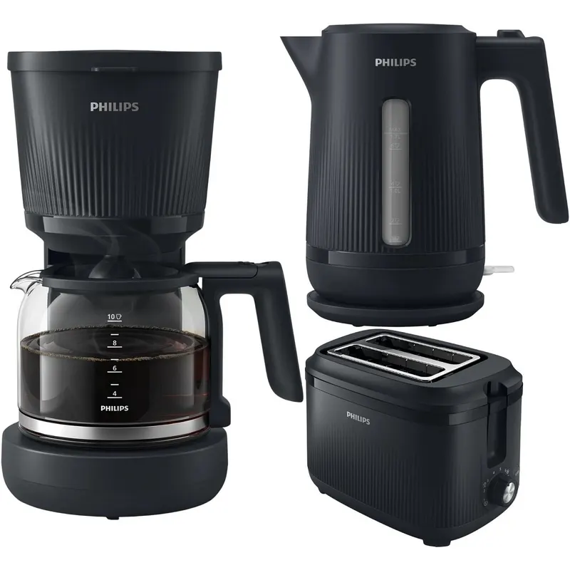 Zestaw Philips Seria 3000 Ekspres przelewowy HD7411/90 + Czajnik elektryczny HD9411/90 + Toster HD2511/90