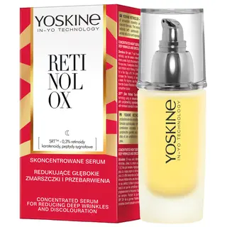 Yoskine Retinolox skoncentrowane serum na noc redukujące widoczność głębokich zmarszczek i przebarwień z retinoidami 0,3%, karotenoidami i aminokwasami kolagenu 30 ml