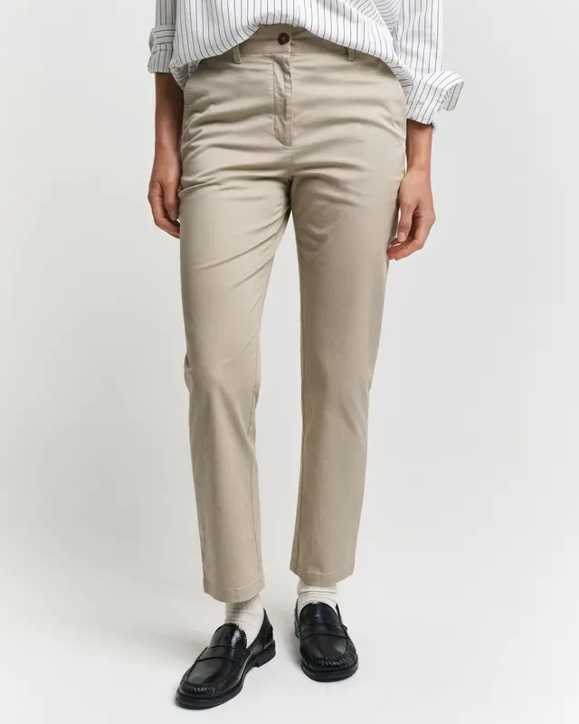 Gant Spodnie Damskie Slim Fit Beżowe