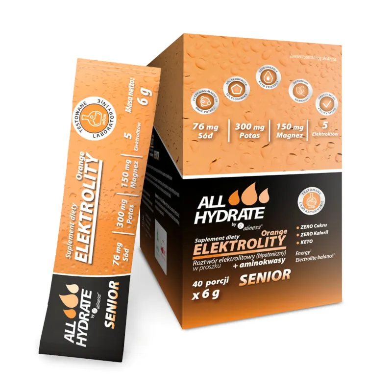 Elektrolity Aliness AllHydrate Elektrolity Stick Senior Orange 40sasz