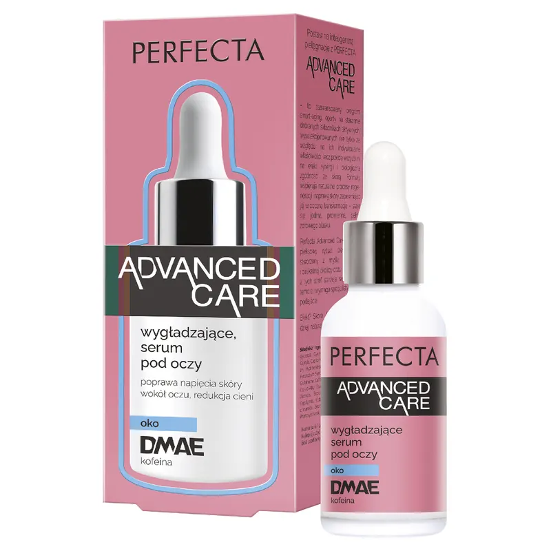 Perfecta Advanced Care wygładzające serum pod oczy z DMAE, kofeiną, glutationem, masłem shea i olejem bawełnianym 30 ml