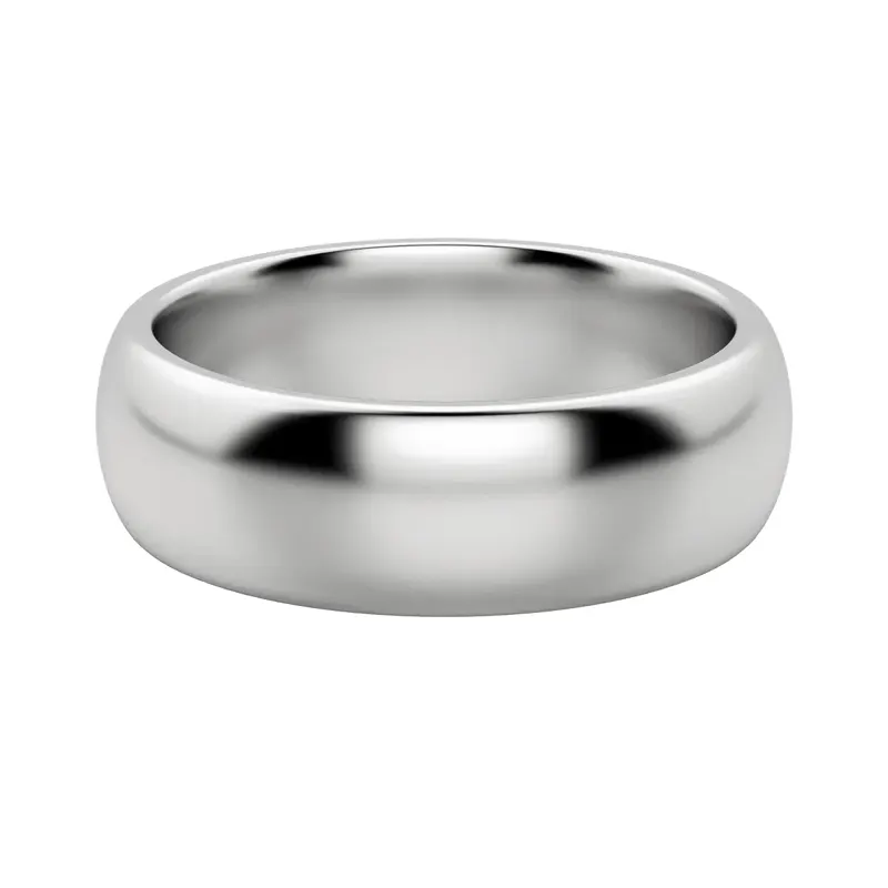 Klasyczna Męska Obrączka Ślubna Comfort 6 MM 585 Białe Złoto (14K)