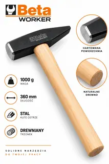 MŁOTEK ŚLUSARSKI BETA WORKER 1370 800 G DREWNIANY TRZONEK
