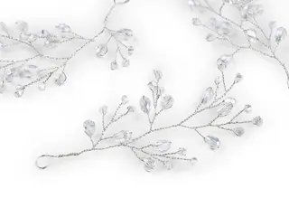 Gałązka druciana ze szlifowanymi koralikami hand made 4 szt. 1 crystal srebrny