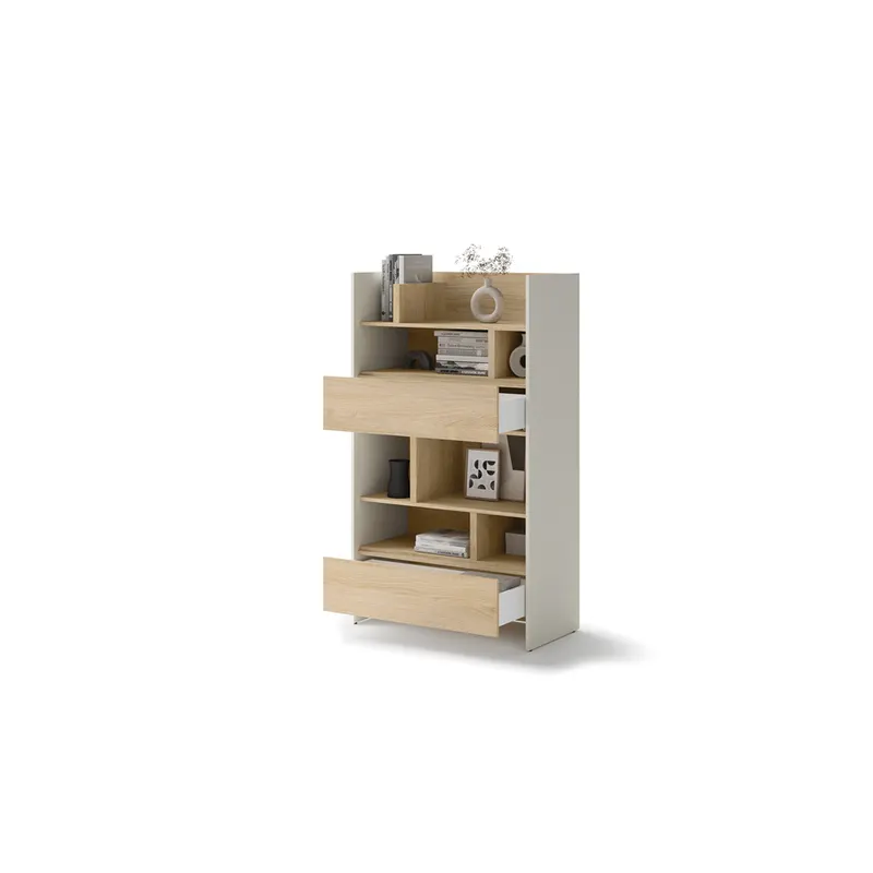 Regał Bed Concept BC-27 | 92x158X46 cm | Kaszmir/Dąb Nagano | Kaszmir/Dąb nagano regał Lenart | funkcjonalny | do półkotapczanu