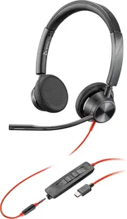Zestaw słuchawkowy Poly Blackwire 3325 Stereo USB-C + wtyczka 3,5 mm + przejściówka USB-C/A