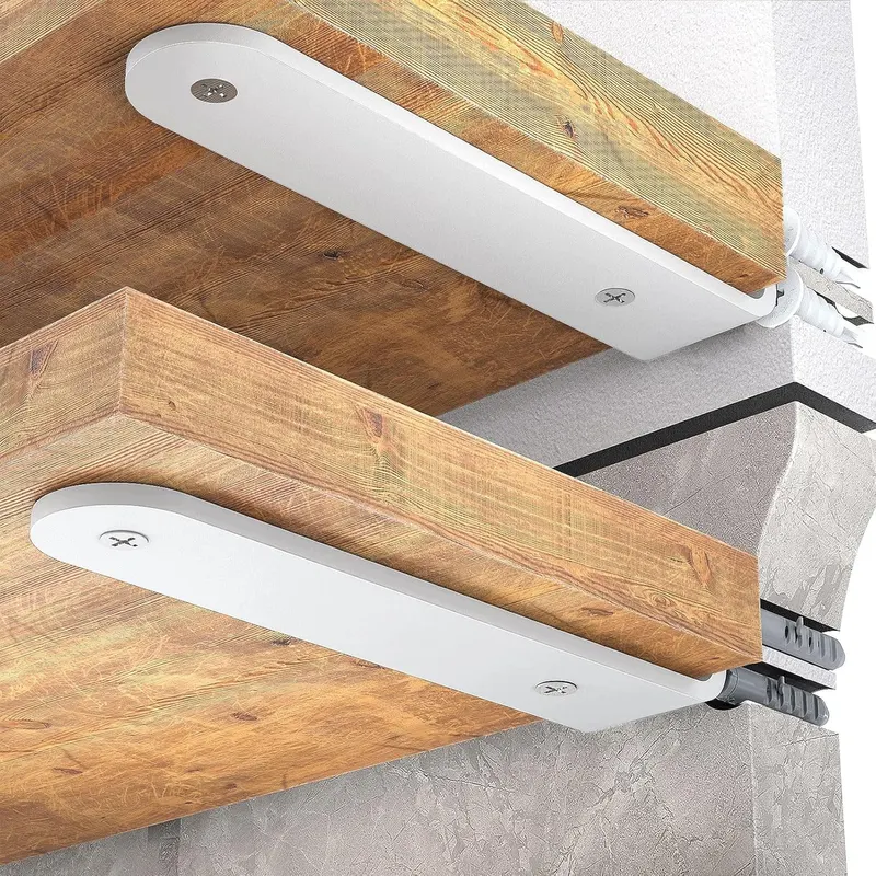 Wsporniki do półek metalowe L 15 cm białe 6 szt. montaż na ścianie