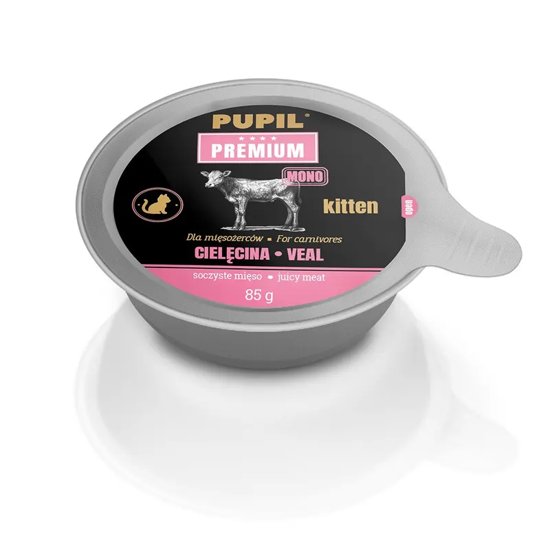 PUPIL Premium Kitten cielęcina mono - mokra karma dla kota - 85g