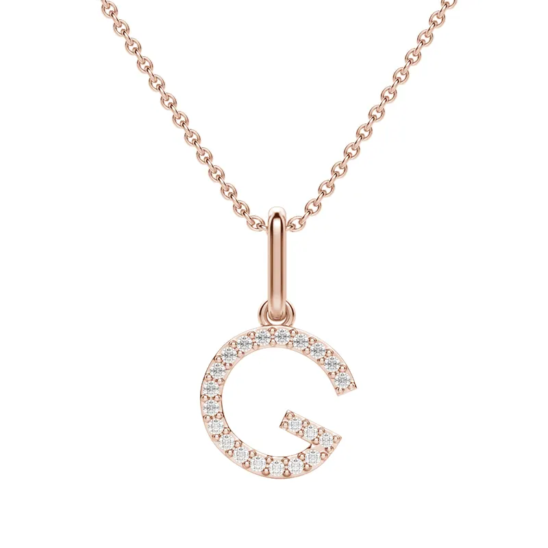 Wisiorek Litera "G" Laboratoryjny Diament 585 Różowe Złoto (14K)