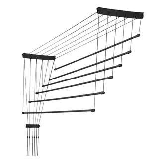 Suszarka sufitowa na pranie Torp, 6 prętów, 140 cm, czarna