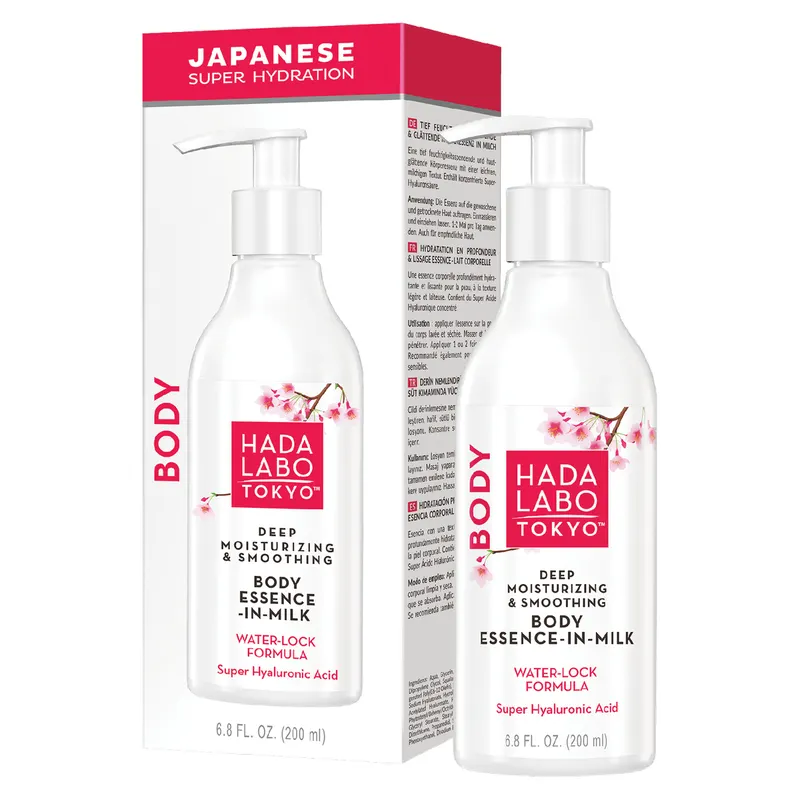 Hada Labo Tokyo Body mleczna esencja do ciała z Super Hyaluronic Acid™, 3 formami kwasu hialuronowego i skwalanem 200 ml